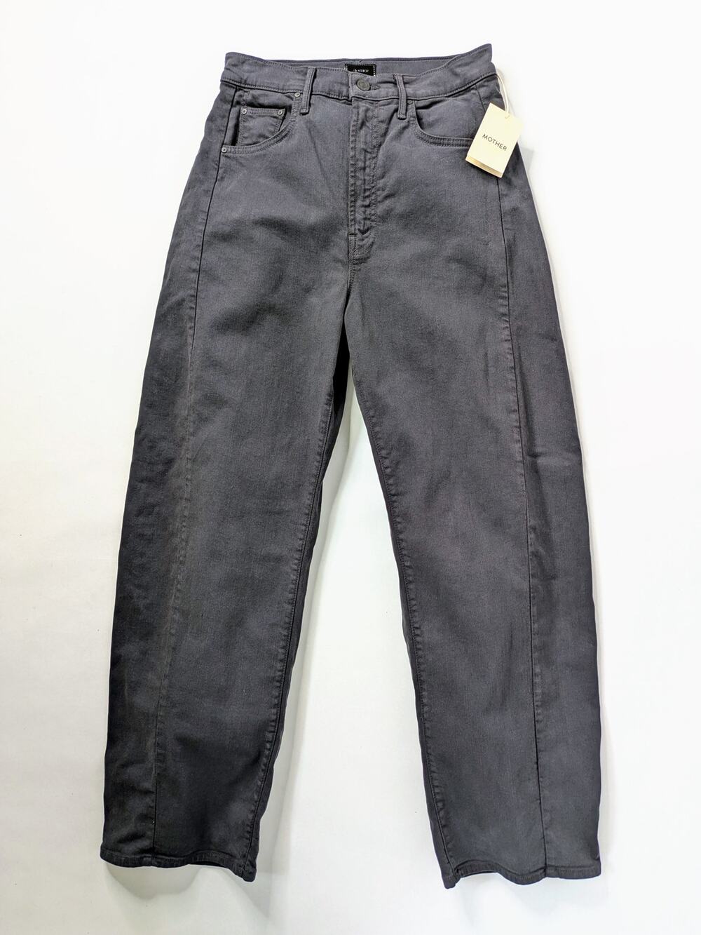 MOTHER Half Pipe Flood Jeans 28 NWT Black Cats Dogs Wash Barrel High Rise Cotton